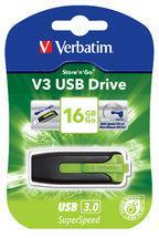 VERBATIM 16GB V3 USB3.0 Green Store'n'Go V3; Rectractable