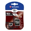 VERBATIM Micro SDHC 16GB Class 10 with Adaptor Up to 45MB/Sec 300X read speed