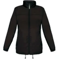 B&C Womens/Ladies Sirocco Lightweight Windproof, Showerproof & Water Repellent Jacket (Black) (XS)