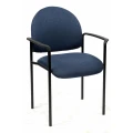 YSD STACKING VISITOR CHAIR WITH ARMS Navy 5 Year Warranty