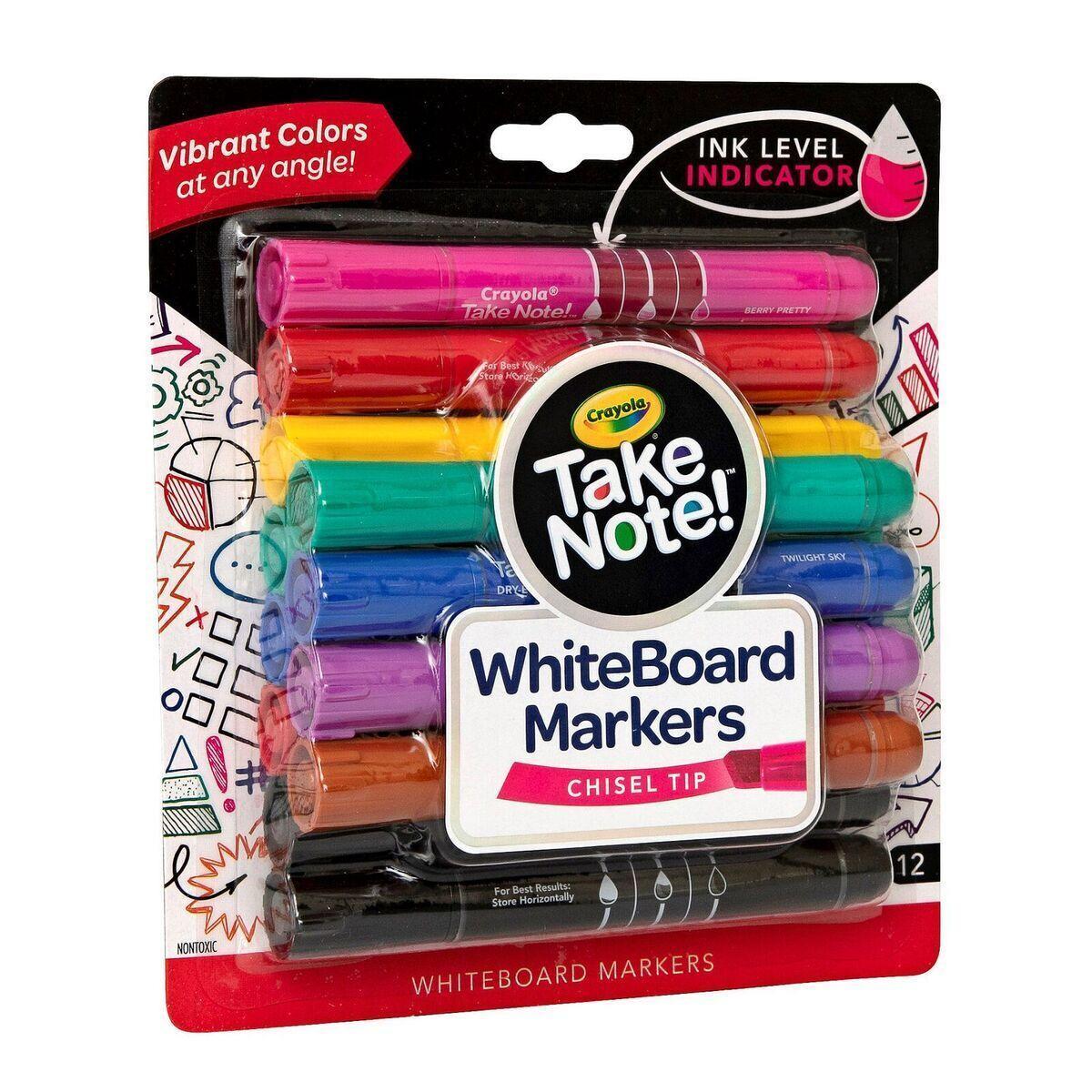 Crayola Take Note Whiteboard Markers Chisel Tip Assorted Pack Of 12