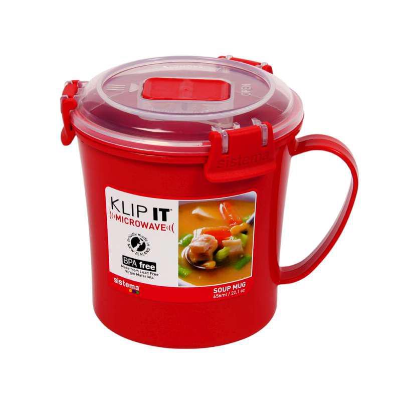 Sistema Red Klip It Microwave Soup To Go Mug 656ml