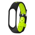 Dual Color Metal Buckle Replacement Silicone Watch Band for Xiaomi Band 4and3 Smart Watch BLACKGREEN COLOR