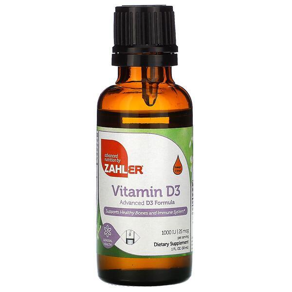 Zahler, Vitamin D3, Advanced D3 Formula, 1,000 IU, 30 ml