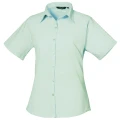 Premier Short Sleeve Poplin Blouse / Plain Work Shirt (Aqua) (18)