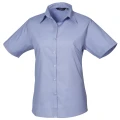 Premier Short Sleeve Poplin Blouse / Plain Work Shirt (Mid Blue) (14)