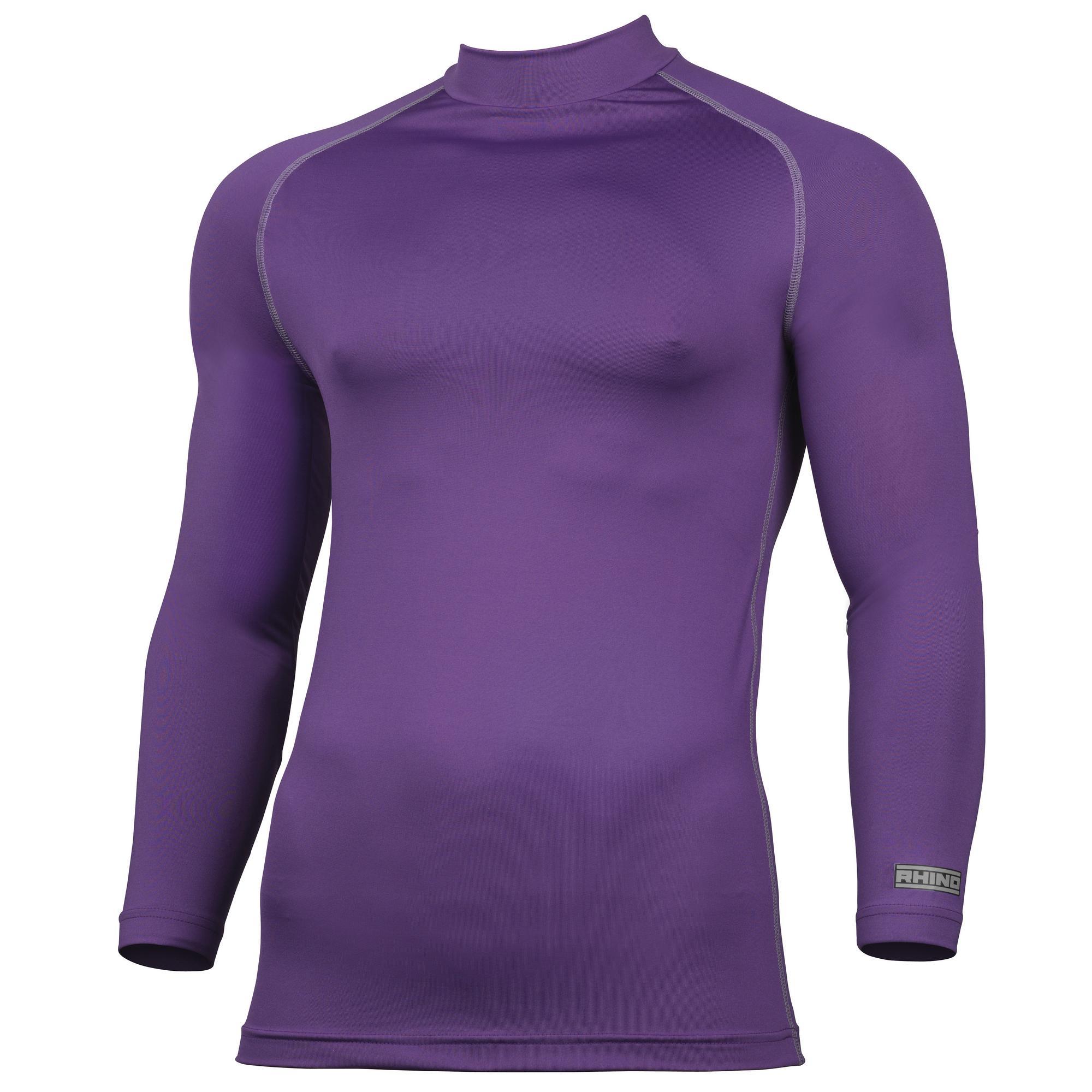 Rhino Mens Thermal Underwear Long Sleeve Base Layer Vest Top (Purple) (L/XL)