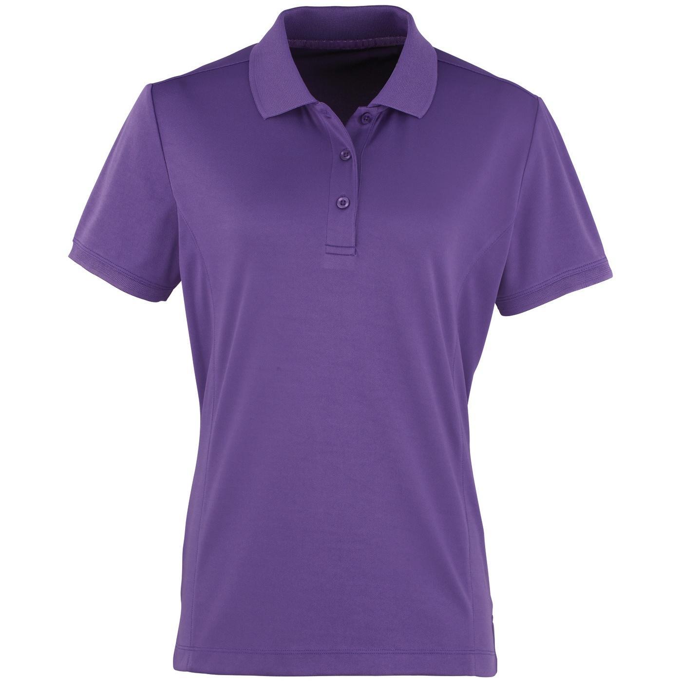 Premier Womens/Ladies Coolchecker Short Sleeve Pique Polo T-Shirt (Purple) (M)