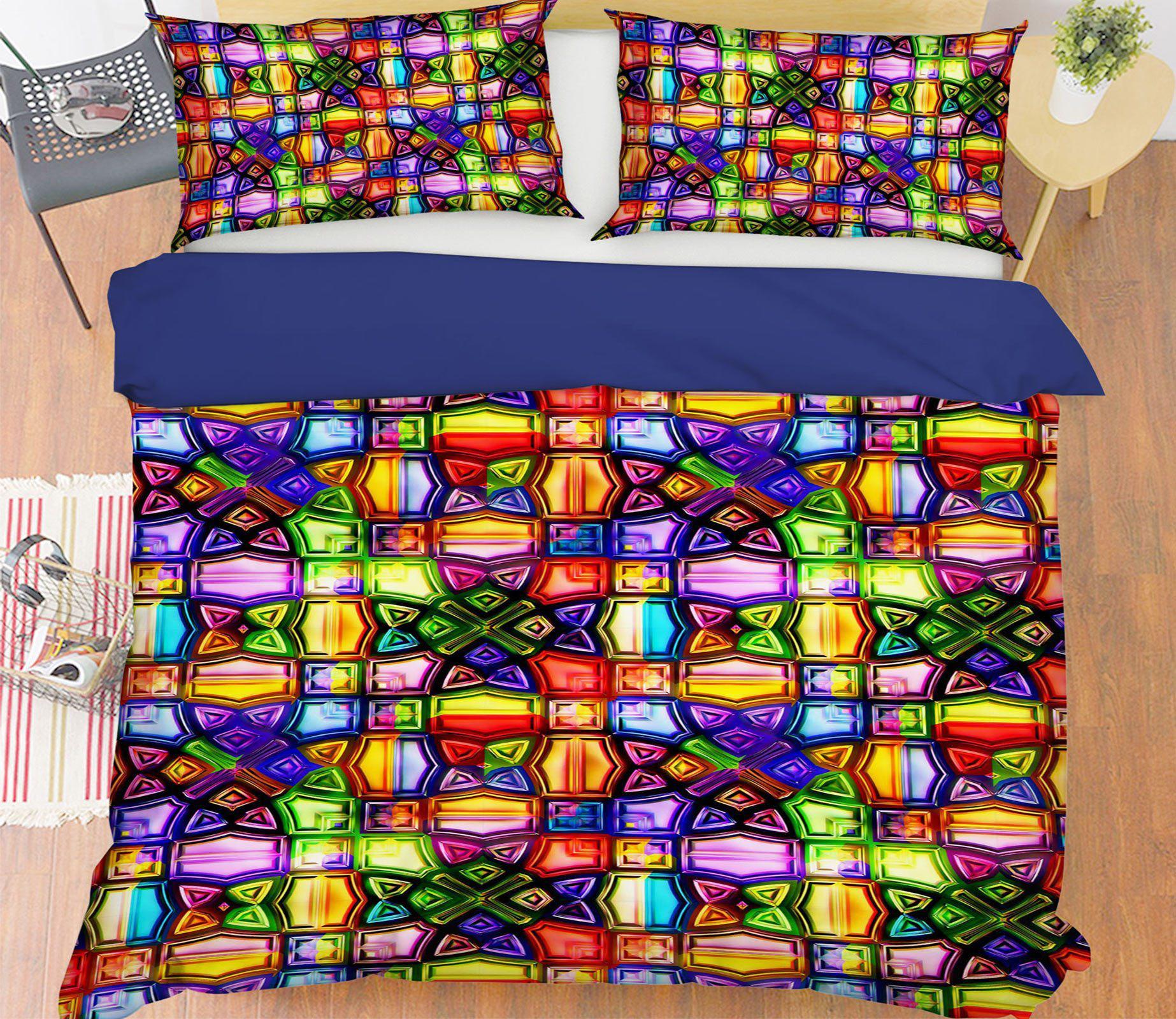 3D Stained Glass Window 13161 Bed Pillowcases Quilt Cover Set Bedding Set 3D Duvet cover Pillowcases