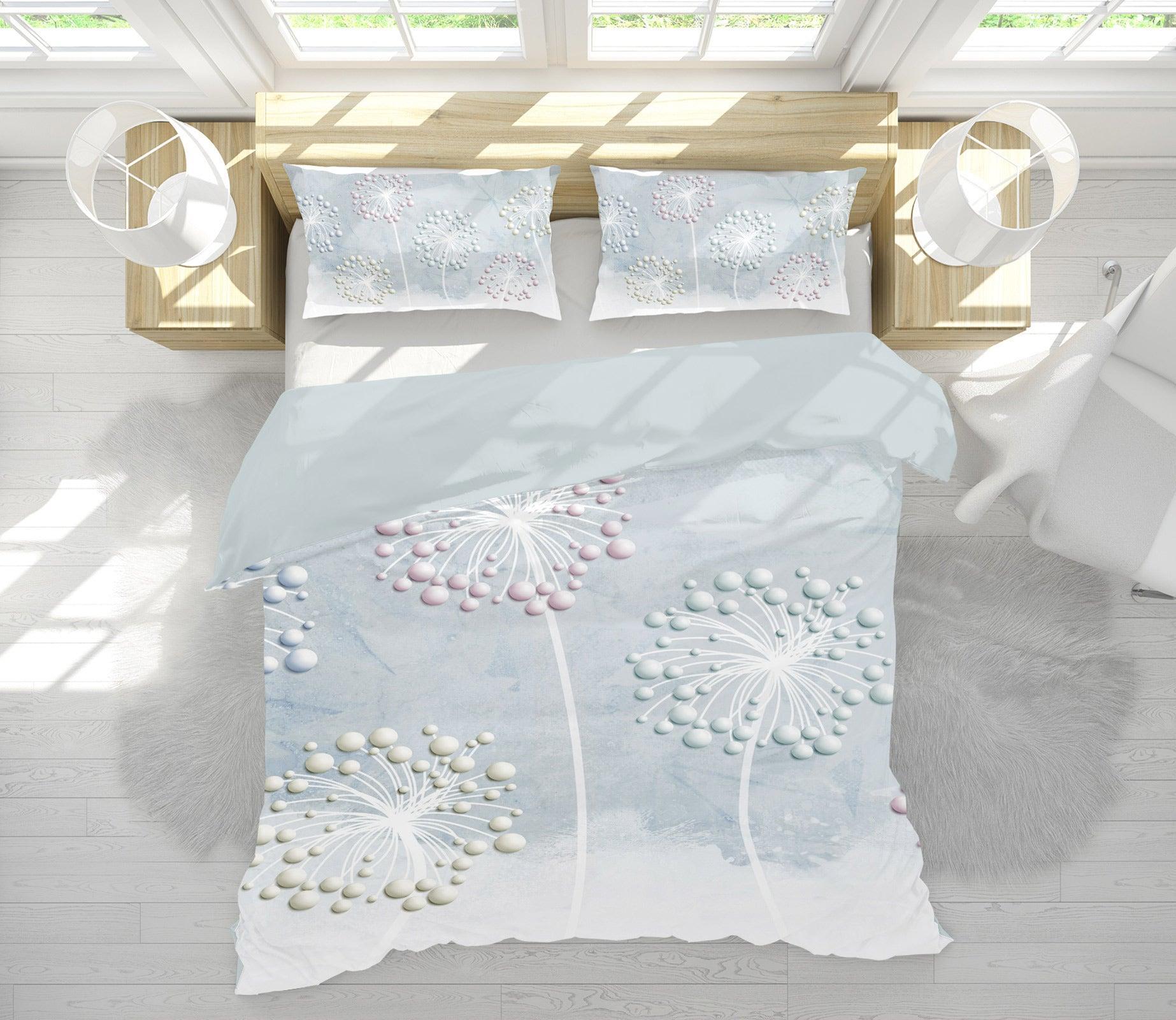 3D Dandelion 12096 Bed Pillowcases Quilt Cover Set Bedding Set 3D Duvet cover Pillowcases