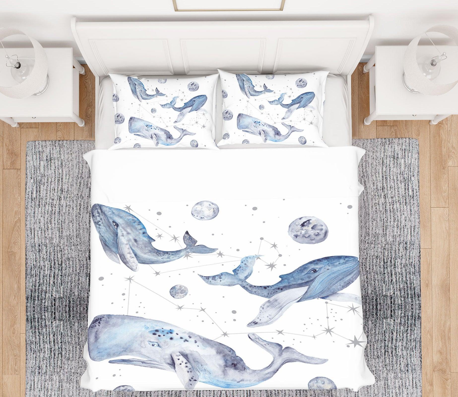 3D Whale Planet 12084 Bed Pillowcases Quilt Cover Set Bedding Set 3D Duvet cover Pillowcases