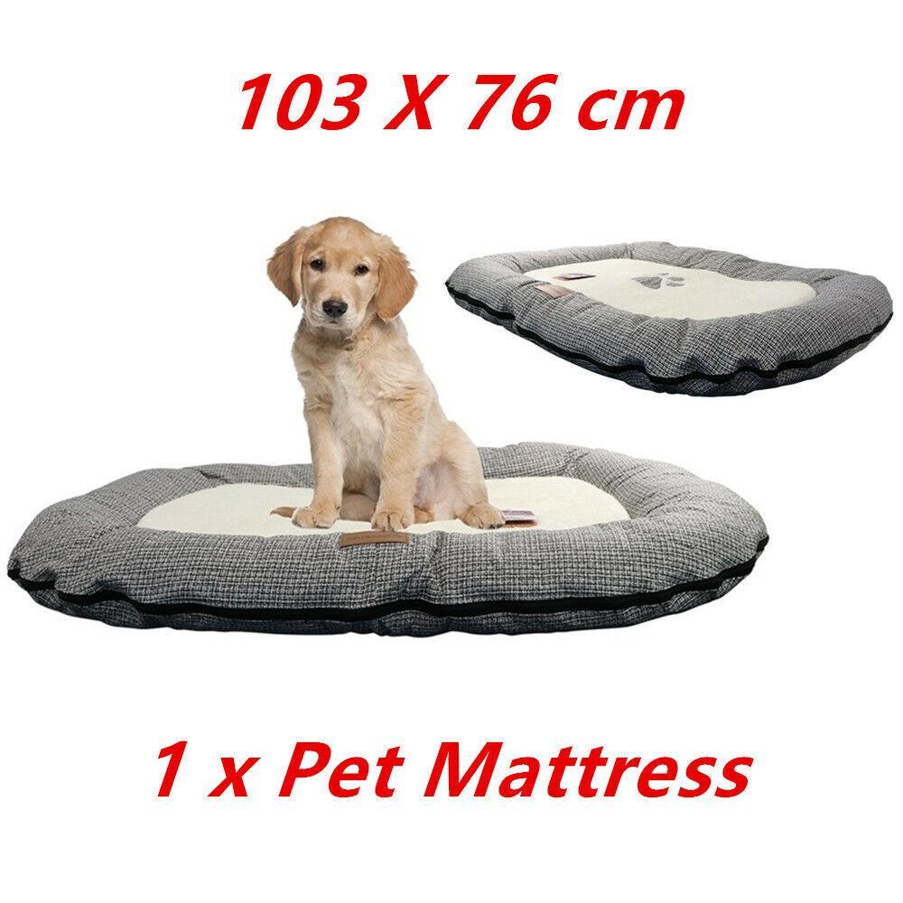 Winston Pet Mattress Bed Mat 103X76CM Dog Soft Linen Non Slip Indoor Pad 78822