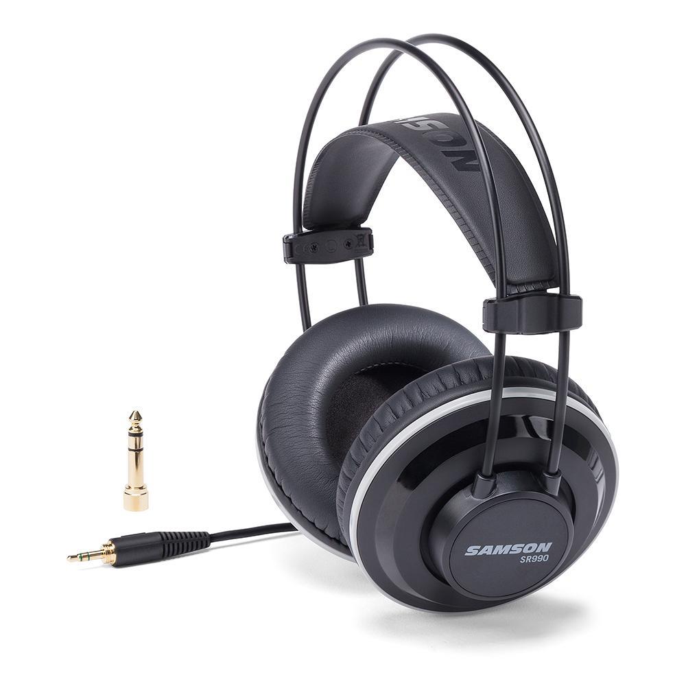 Samson Closed Back Studio Reference DJ Music/Audio Adjustable Headphones Black