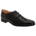 Goor Older Boys Patent Leather Lace-Up Oxford Tie Dress Shoes (Black Patent) (5 UK)