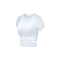 Short Sleeve Crop Tops For Women Workout Yoga Gym Top Lounge T Shirts White L