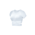 Short Sleeve Crop Tops For Women Workout Yoga Gym Top Lounge T Shirts White L