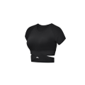 Short Sleeve Crop Tops For Women Workout Yoga Gym Top Lounge T Shirts Black M