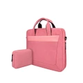 13.3 Inch Waterproof and Wear-resistant Laptop Bag Single Shoulder Strap Bag Notebook Bag with Small Bag-Pink