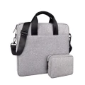 13.3 Inch Waterproof and Wear-resistant Portable Notebook Computer Bag Apple Millet Shoulder Briefcase with Small Bag-Grey
