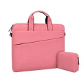 13.3 Inch Waterproof and Wear-resistant Laptop Bag Notebook Shoulder Bag Business Briefcase with Small Bag-Pink