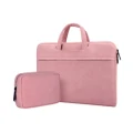 13.3 Inch Waterproof and Shockproof Notebook Bag Laptop Liner Bag with Small Bag Suitable for Apple Xiaomi Huawei Notebook-Pink