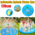 170cm Splash Sprinkler Water Play Mat Pad Inflatable Swimming Pool Spray Round Outdoor Garden For Kid Adult Family,Toys Boys Backyard Summer Family Games(Types B 170CM)