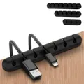 3x USB Charge Cable Holder Desk Cable Clips Organizer Cord Management for Office and Home Office with 7 Slots 5 Slots 3 Slots