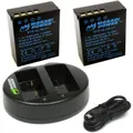 Wasabi Power Olympus BLH-1 Replacement (2 Fully Decoded Batteries + Dual Charger)
