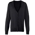 Premier Womens/Ladies Button Through Long Sleeve V-neck Knitted Cardigan (Black) (24)