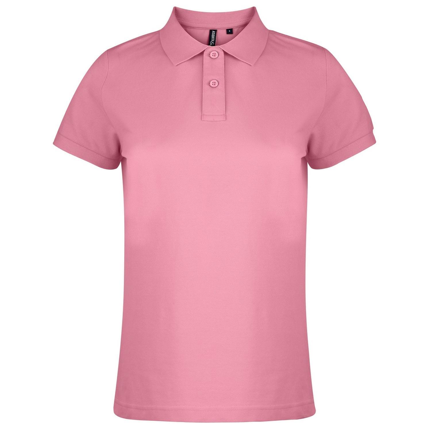 Asquith & Fox Womens/Ladies Plain Short Sleeve Polo Shirt (Pink Carnation) (L)