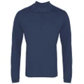 Premier Mens Long Sleeve Coolchecker Pique Polo Shirt (Navy) (XS)
