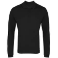 Premier Mens Long Sleeve Coolchecker Pique Polo Shirt (Black) (4XL)