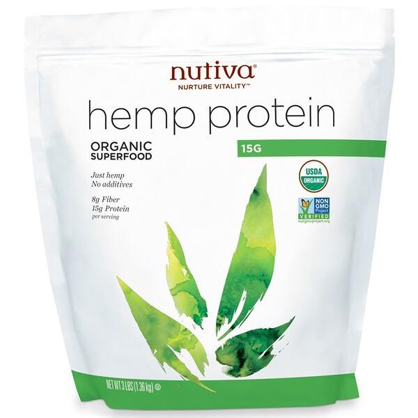 Nutiva, Organic Hemp Protein 15g, 1.36 kg