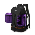 Side Open Travel Carry Camera Bag Backpack for Canon for Nikon DSLR Camera Tripod Lens Flash Tablet Laptop Pad PURPLE