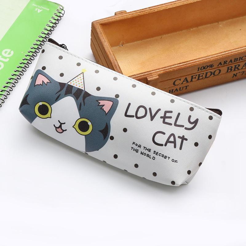 Cute Cartoon Cat Pencil Case Box Pens Storage Bag Pouch Stationary Makeup Bag 3PCS