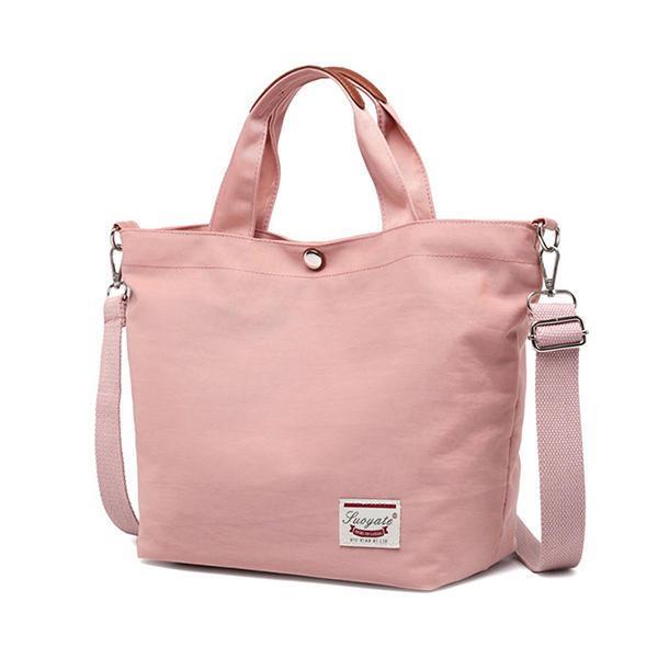 Women Canvas Tote Bag Large Capacity Leisure Crossbody Bag Pink