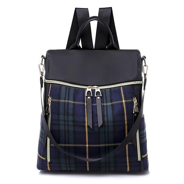 Women Nylon Backpack Large Capacity Contrast Fashion Leisure Tablet Bag