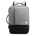 USB Backpack 15.6inch Laptop Bag Waterproof Anti-theft Lock Travel Business School Bag LIGHTGREY
