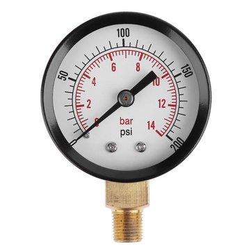 Ts-Z52 Pressure Gauge 1/8Inch Npt Side Mount 0-200Psi 0-14 Bar Pressure Dial Air Compressor Meter Hydraulic Pressure Tester