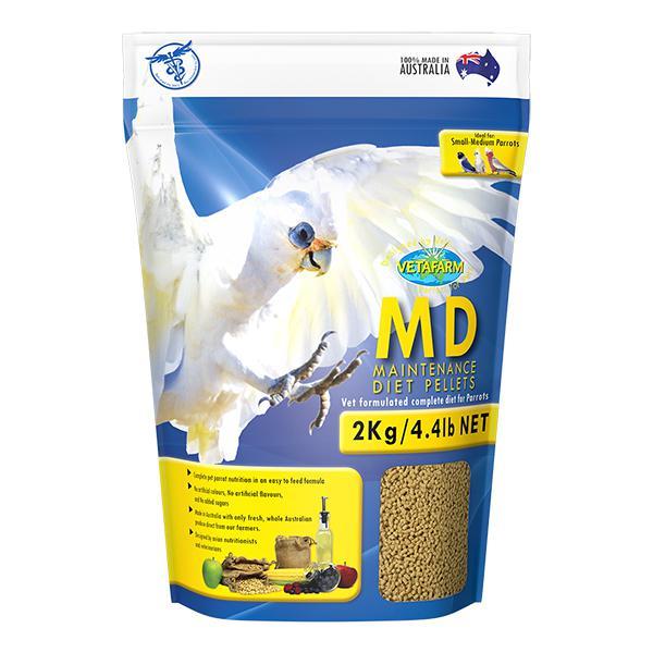 Vetafarm MD Maintenance Diet Pellets Pet Parrot Bird Food 2kg