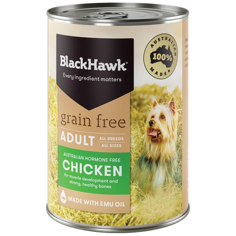 Black Hawk Grain Free Chicken Dog Food Protein Bones 12 x 400g