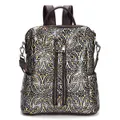Women Genuine Leather Brush Travel Backpack Embossed Shoulder Bag 01