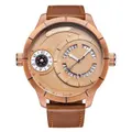 Hp6032 Big Dial Men Wristwatch Leather Wristwatch Band Quartz Watch