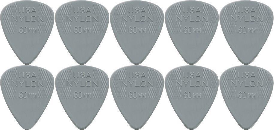 10 x Dunlop Nylon Standard "Greys" .60MM Gauge Guitar Picks 44R