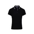 Premier Womens/Ladies Contrast Coolchecker Polo Shirt (Black/White) (S)