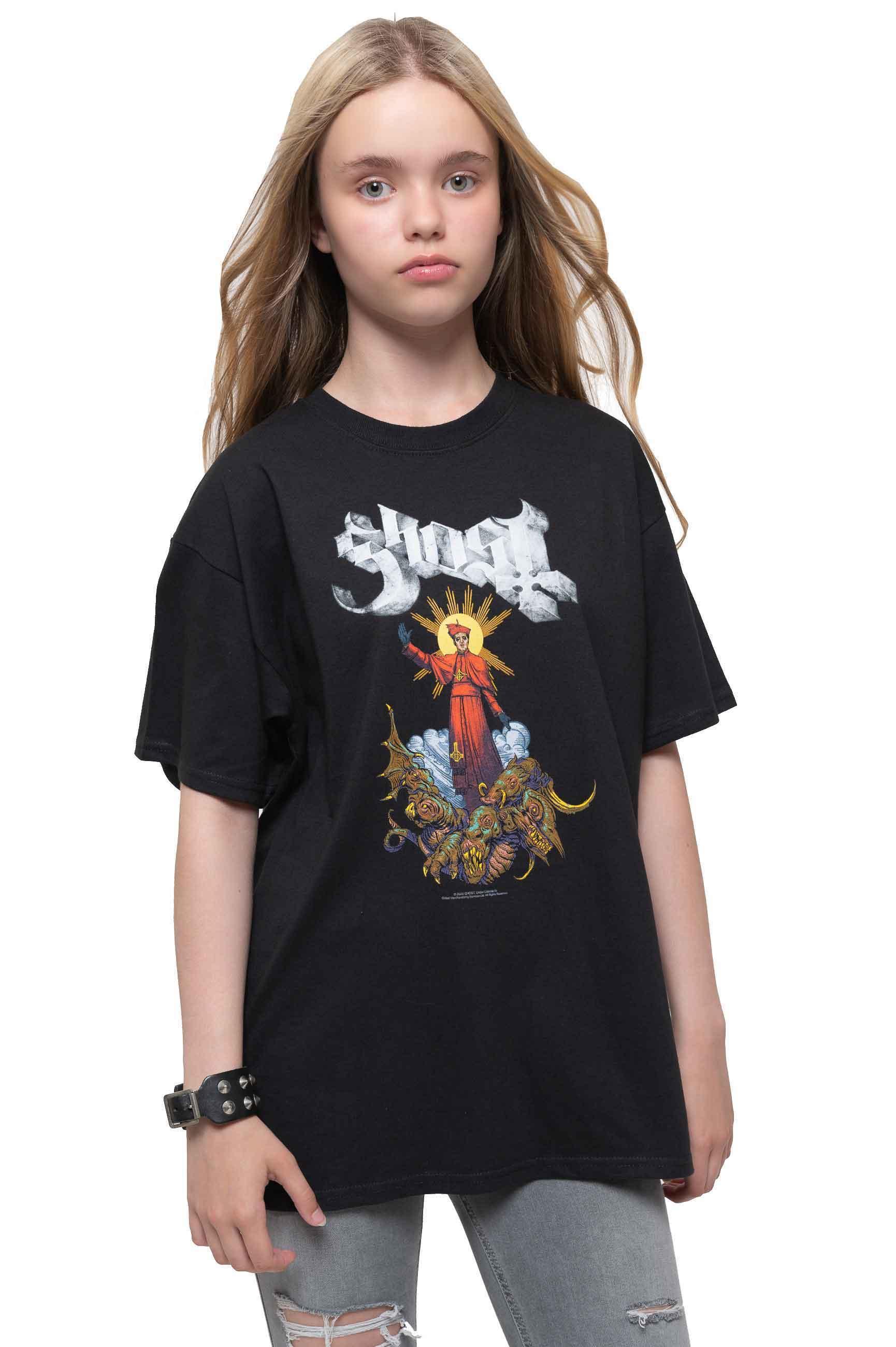 Ghost Kids T Shirt Plaguebringer Band Logo new Official Black Ages 5-14 yrs