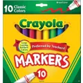 Crayola Broad Line Jumbo Markers 10 Assorted Classic Colors