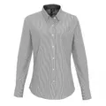 Premier Womens/Ladies Cotton Rich Oxford Stripe Blouse (White/Grey) (S)