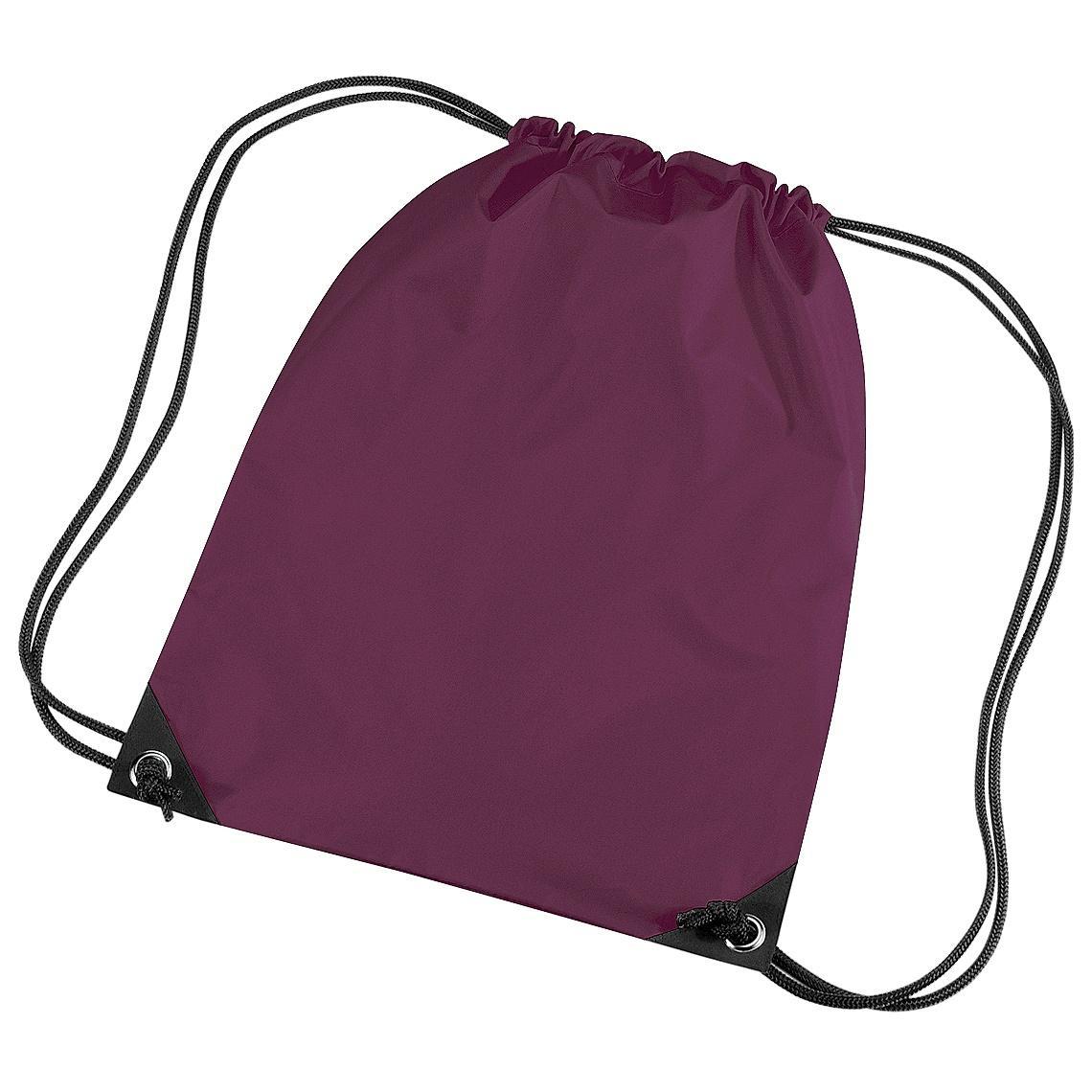 Bagbase Premium Gymsac Water Resistant Bag (11 Litres) (Pack Of 2) (Burgundy) (One Size)
