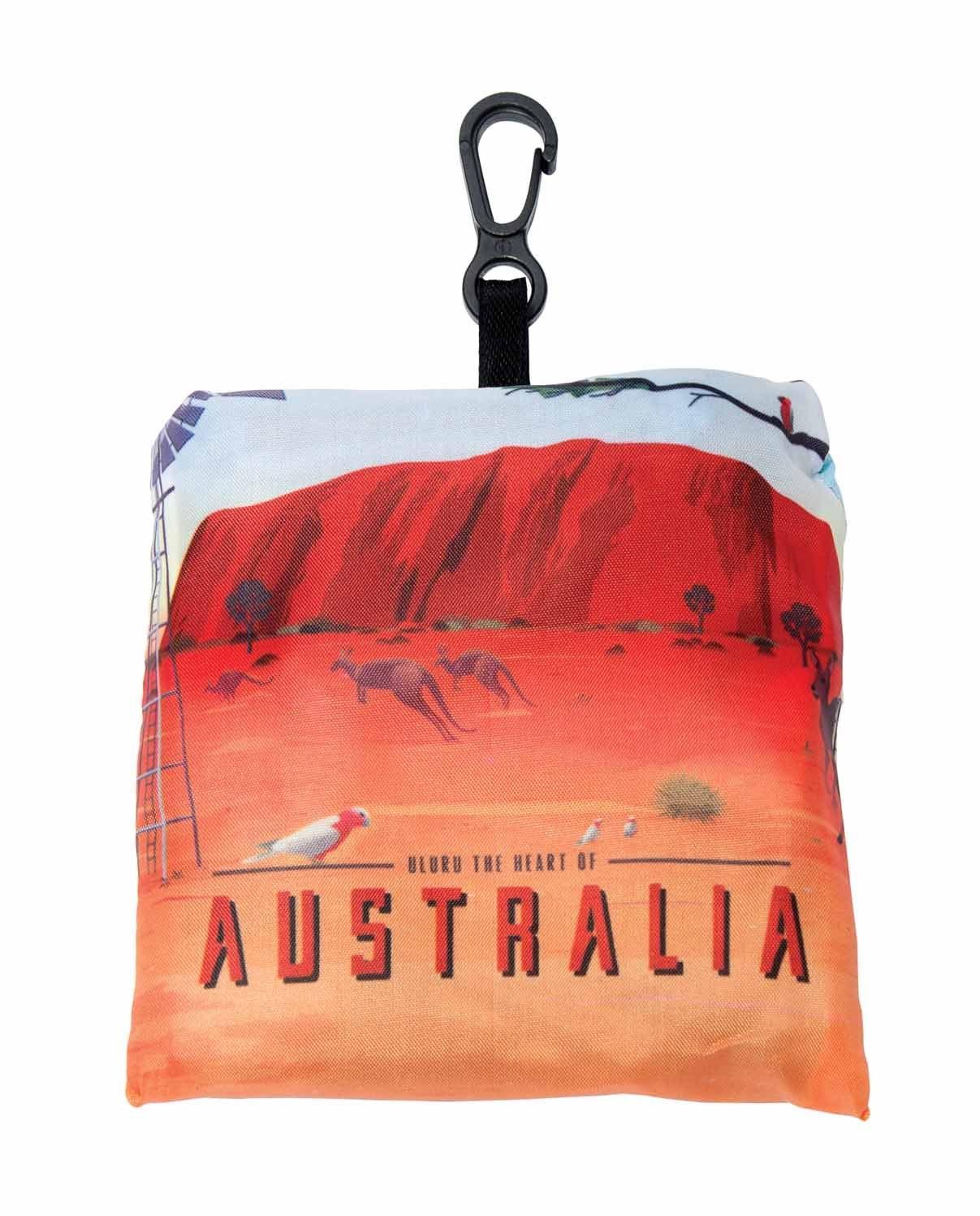 Laundry Bag - Aussie Uluru -Holds 3Kg Folds To Compact Pouch & Clip ve